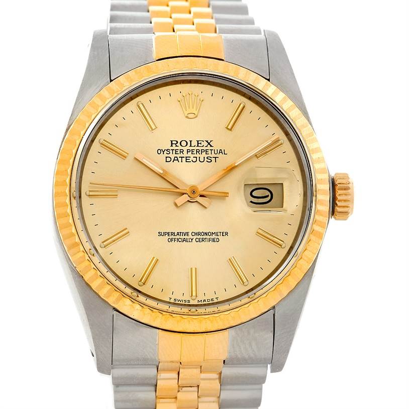 Rolex Datejust Vintage Mens Steel 18K Gold Watch 16013 | SwissWatchExpo