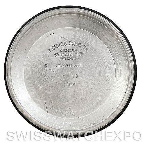 This is the interior view of the case back of a Vintage Collection Rolex watch.