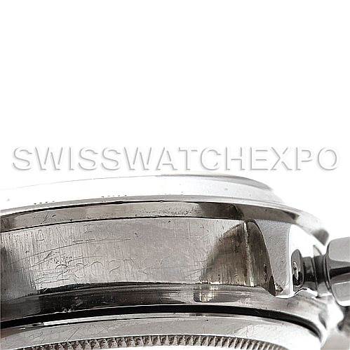 This image shows a side view of the case and crown of a Vintage Collection model Rolex watch.