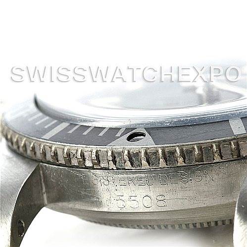 The image shows a close-up of the bezel and side of the Rolex Vintage Collection 5508 Men
s Stainless Steel  5508 Men
s Stainless Steel  model with the model number 5508 inscribed.