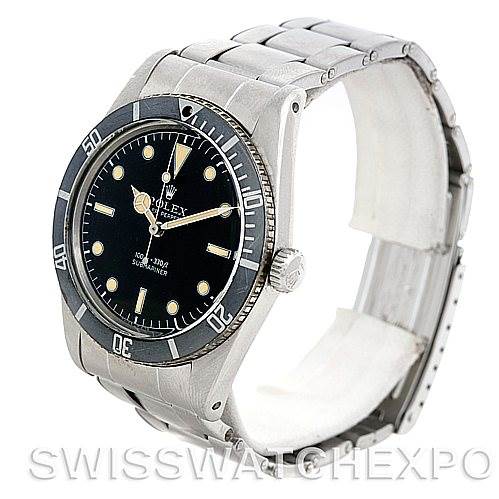 The image shows a three-quarter angle view of a Rolex Vintage Collection 5508 Men
s Stainless Steel  5508 Men
s Stainless Steel  watch, displaying its face, bezel, and bracelet.