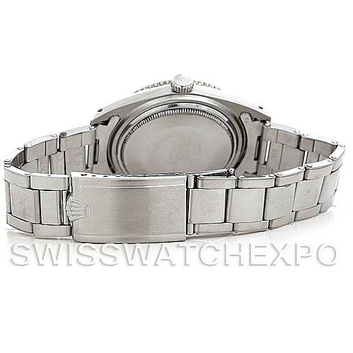 The image displays the back view of a Rolex Vintage Collection 5508 Men
s Stainless Steel  5508 Men
s Stainless Steel  watch, highlighting the case back, bracelet, and clasp.