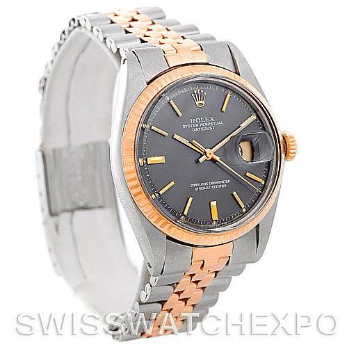 Rolex Datejust Vintage Mens Steel 18K Rose Gold Watch 1601 SwissWatchExpo