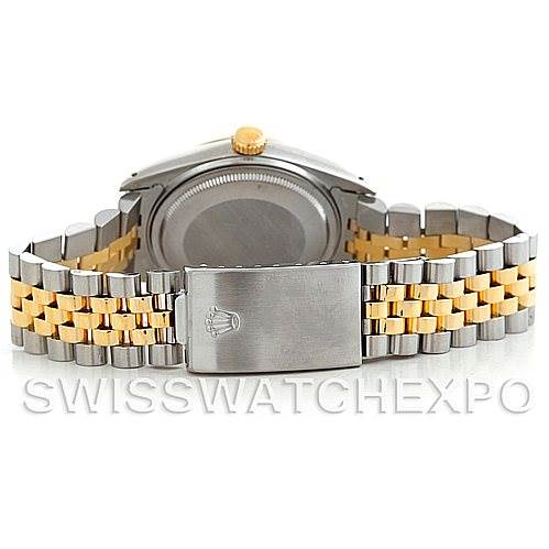 This image shows the back case and Jubilee bracelet of the Rolex Vintage Collection 16013 Men's Stainless Steel White Dial 16013 Men's Stainless Steel White Dial watch, with the clasp prominently visible.