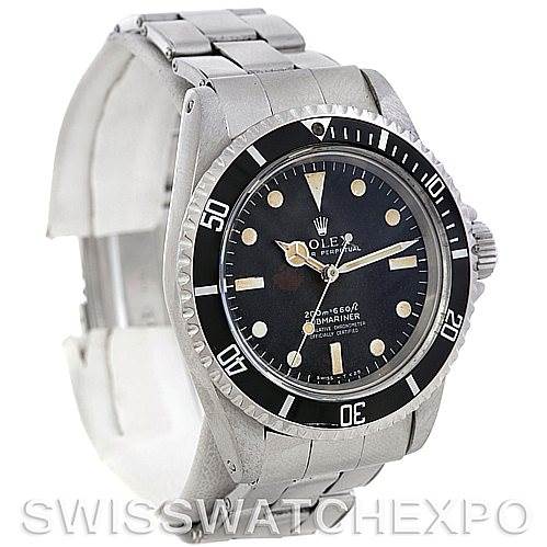 This image shows the Rolex Vintage Collection 5512 Men's Stainless Steel Brown Dial 5512 Men's Stainless Steel Brown Dial watch from an angled front view, displaying the dial, bezel, and bracelet.