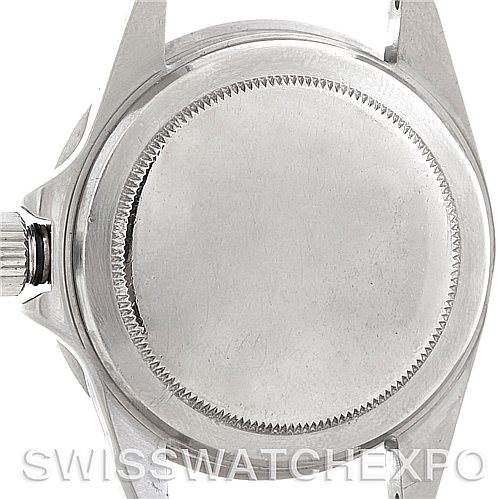 This image shows the back casing and crown of a Rolex Vintage Collection 5512 Men's Stainless Steel Brown Dial 5512 Men's Stainless Steel Brown Dial watch from a top-down angle.