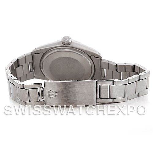 This image shows the back view of the Vintage Collection model by Rolex, highlighting the bracelet and closed clasp.
