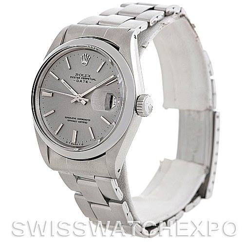 The image displays a Rolex Vintage Collection 1500 Men's Stainless Steel Silver Dial 1500 Men's Stainless Steel Silver Dial watch at a three-quarter angle, highlighting the face and bracelet.
