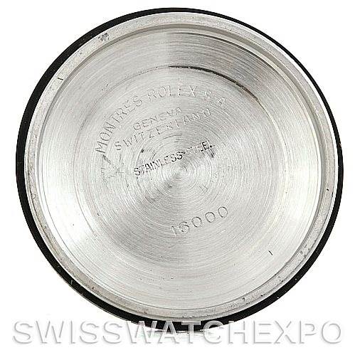 This image shows the inner case back of a Rolex Vintage Collection 16013 Men's Stainless Steel Champagne Dial 16013 Men's Stainless Steel Champagne Dial model watch, displaying engravings and markings.