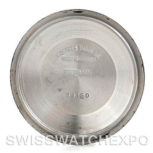 This image shows the inner back cover of a Rolex Vintage Collection 79170 Men
s Stainless Steel Silver Dial 79170 Men
s Stainless Steel Silver Dial watch, featuring engraving and model number 79160.