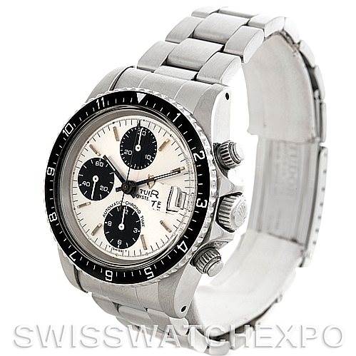 The Rolex Vintage Collection 79170 Men
s Stainless Steel Silver Dial 79170 Men
s Stainless Steel Silver Dial watch is shown at a slight angle, displaying its watch face, side buttons, bezel, and bracelet.