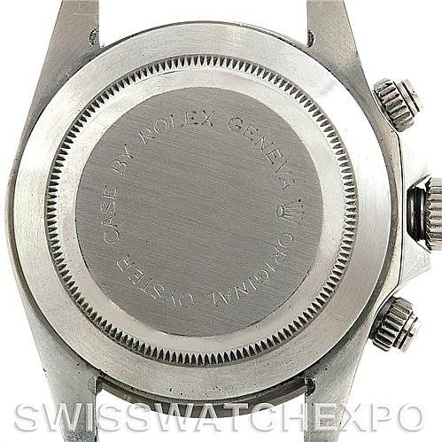 This image shows the back of a Rolex Vintage Collection 79170 Men
s Stainless Steel Silver Dial 79170 Men
s Stainless Steel Silver Dial watch, including the case back and side buttons.