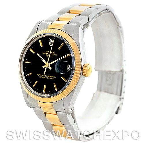 Rolex Date Vintage Mens Steel 18k Yellow Gold Watch 1500 SwissWatchExpo