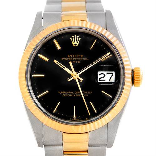 Photo of Rolex Date Vintage Mens Steel 18k Yellow Gold Watch 1500