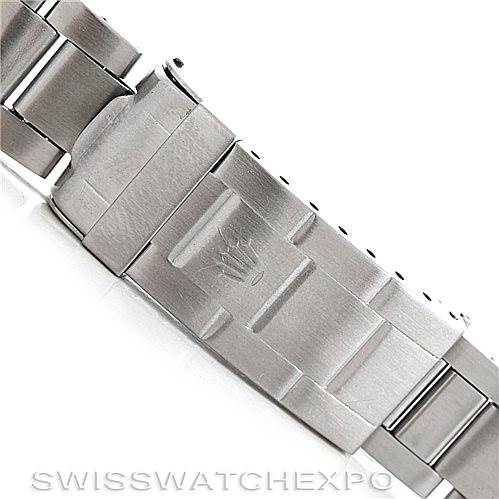 This image shows a close-up of the clasp and part of the bracelet of a Rolex Vintage Collection 5512 Men's Stainless Steel  5512 Men's Stainless Steel  watch.