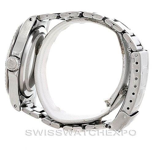 Side view of Rolex Vintage Collection 5512 Men's Stainless Steel  5512 Men's Stainless Steel  watch showing the crown, case, and metal bracelet.