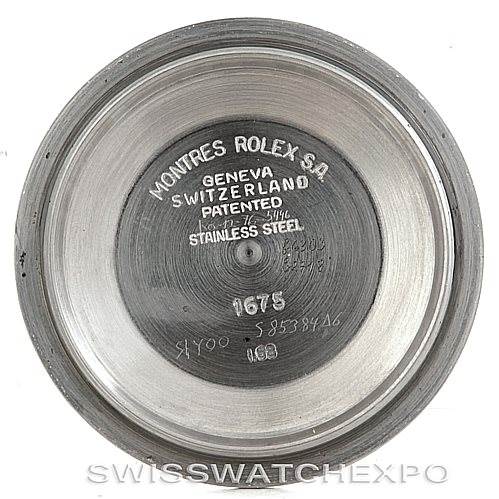 The image shows the inside of the case back for the Vintage Collection model by Rolex.