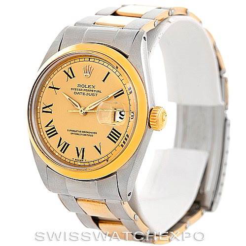Rolex Datejust Vintage Mens Steel 18K Gold Watch 1600 SwissWatchExpo