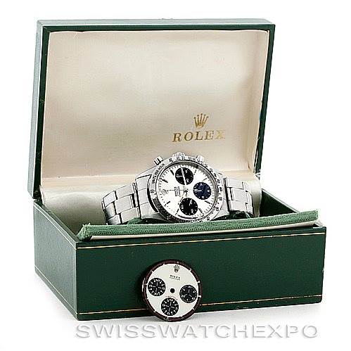 The Rolex Vintage Collection 6239 Men's Stainless Steel Silver Dial 6239 Men's Stainless Steel Silver Dial model watch is displayed in an open green box, showing the face and bracelet.