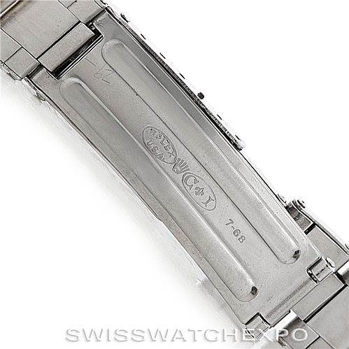 This image shows a close-up of the clasp and part of the bracelet of a Vintage Collection Rolex watch.