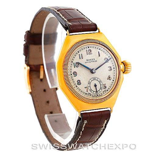 Rolex Vintage 18K Yellow Gold Octagonal Watch 679 Year 1925 SwissWatchExpo