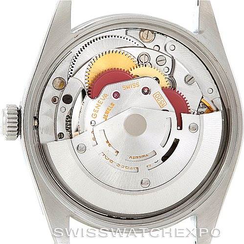 The image shows the internal movement of the Vintage Collection model by Rolex from the back.