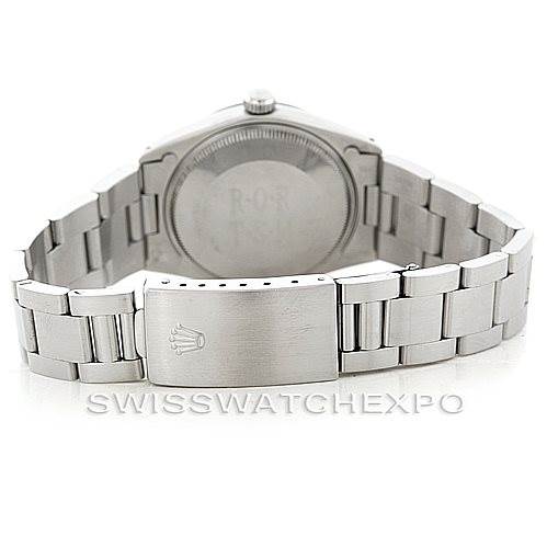 This image shows the back and bracelet of a Rolex Vintage Collection 5500 Men's Stainless Steel Silver Dial 5500 Men's Stainless Steel Silver Dial watch, highlighting the clasp and case back.