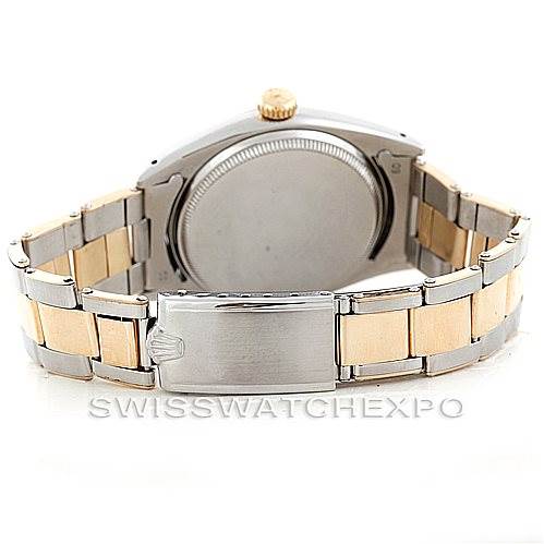 The image shows the back and clasp of a Rolex Vintage Collection 6582 Men's Steel and Gold (two tone) Silver Dial 6582 Men's Steel and Gold (two tone) Silver Dial model watch, featuring a two-tone metal bracelet.