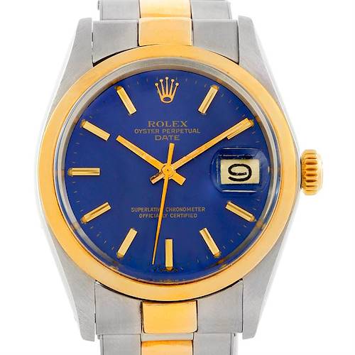 Photo of Rolex Date Vintage Mens Steel 14k Yellow Gold Watch 1500