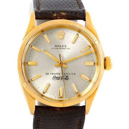 Photo of Rolex Vintage Coca Cola Mens 14K Yellow Gold Watch 1003