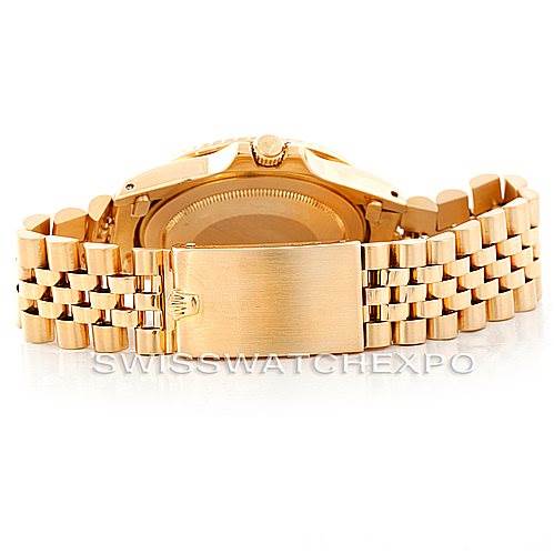 The image shows the back view and clasp of the Rolex Vintage Collection 1675 Men's Yellow Gold Brown Dial 1675 Men's Yellow Gold Brown Dial watch.