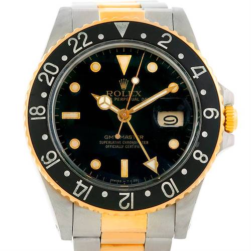 Photo of Rolex GMT Master Vintage Mens 18k Gold Steel Watch 16753