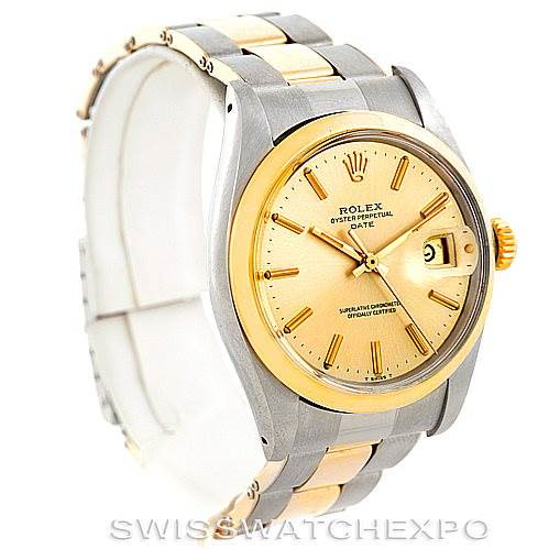 Rolex Date Vintage Mens Steel 14k Yellow Gold Watch 1500 SwissWatchExpo