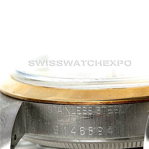 This is a close-up of the side of a Vintage Collection Rolex watch, showing the stainless steel and serial number "5146894".