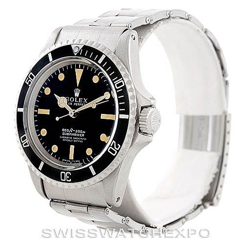 The image shows a Rolex Vintage Collection 5512 Men
s Stainless Steel  5512 Men
s Stainless Steel  model, displaying the watch face, bezel, crown, and part of the bracelet at a three-quarter angle.