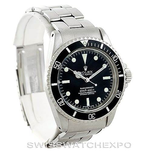 The Rolex Vintage Collection 5512 Men
s Stainless Steel  5512 Men
s Stainless Steel  model watch is shown at a three-quarter angle, displaying its face, bezel, and metal bracelet.
