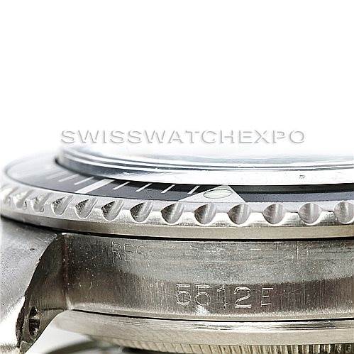 This image shows a close-up of the side view of a Rolex Vintage Collection 5512 Men
s Stainless Steel  5512 Men
s Stainless Steel  model, focusing on the bezel and case.