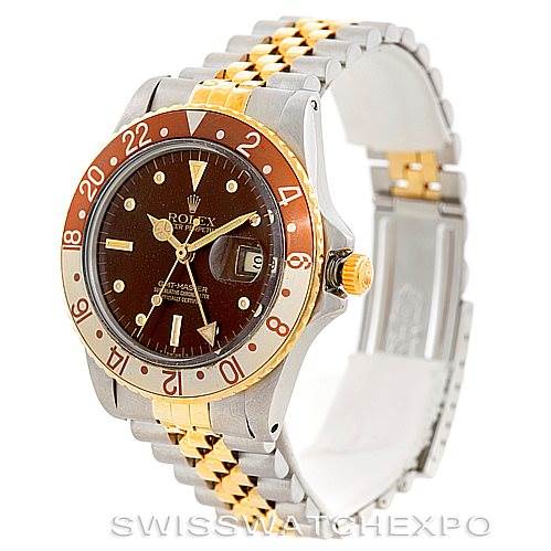 The image shows a Rolex Vintage Collection 16753 Men's Stainless Steel Brown Dial 16753 Men's Stainless Steel Brown Dial watch, featuring the dial, bezel, crown, and bracelet, viewed at a slight angle.
