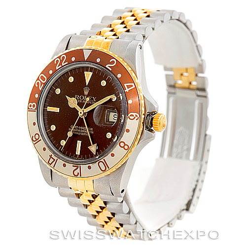 Rolex GMT Master Vintage Mens 18k Gold Steel Watch 16753 SwissWatchExpo