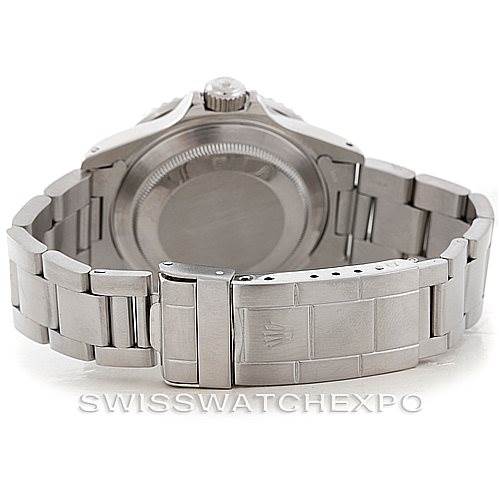 The image shows the back view of a Vintage Collection Rolex watch, featuring its stainless steel bracelet and clasp.
