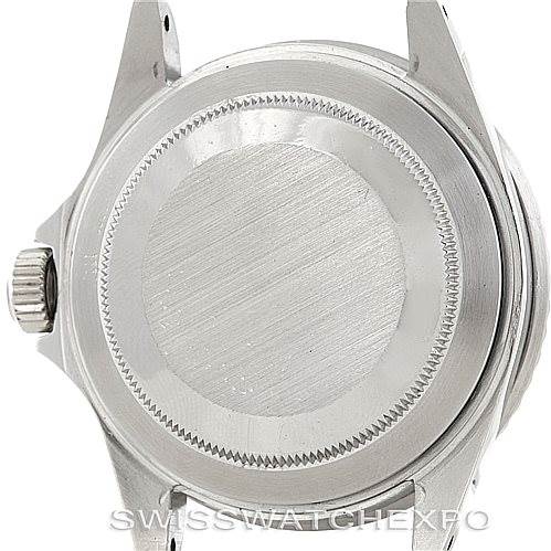 This image shows the back case and crown of a Rolex Vintage Collection 16800 Men's Stainless Steel Black Dial 16800 Men's Stainless Steel Black Dial watch.