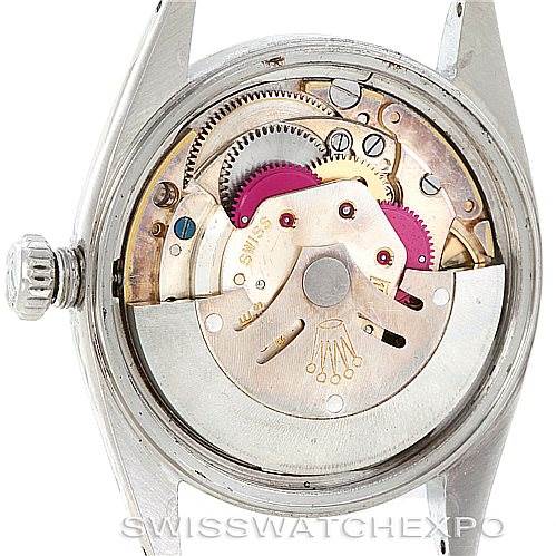 The image shows the internal mechanism of a Rolex Vintage Collection 1603 Men's Stainless Steel Silver Dial 1603 Men's Stainless Steel Silver Dial watch from a back angle with the case removed.