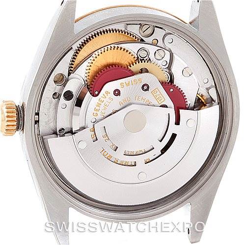 This image shows the internal mechanism of a Rolex Vintage Collection 1005 Men's Stainless Steel Champagne Dial 1005 Men's Stainless Steel Champagne Dial watch viewed from the back.