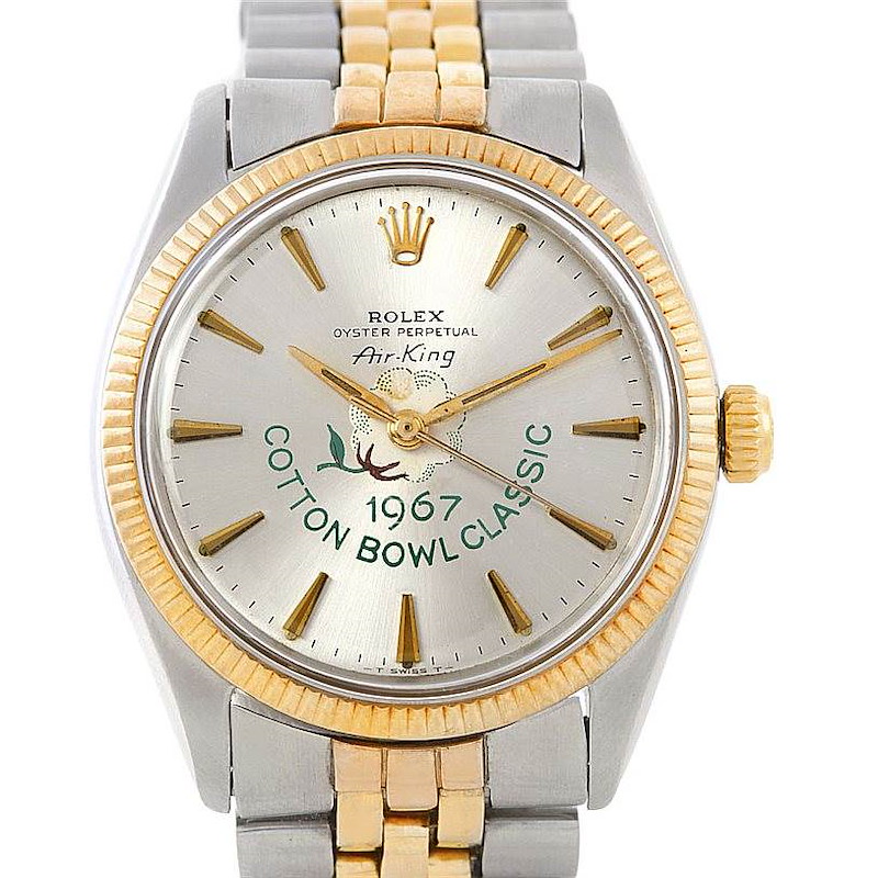 Rolex Airking Cotton Bowl Vintage Steel Yellow Gold Watch 5501 SwissWatchExpo