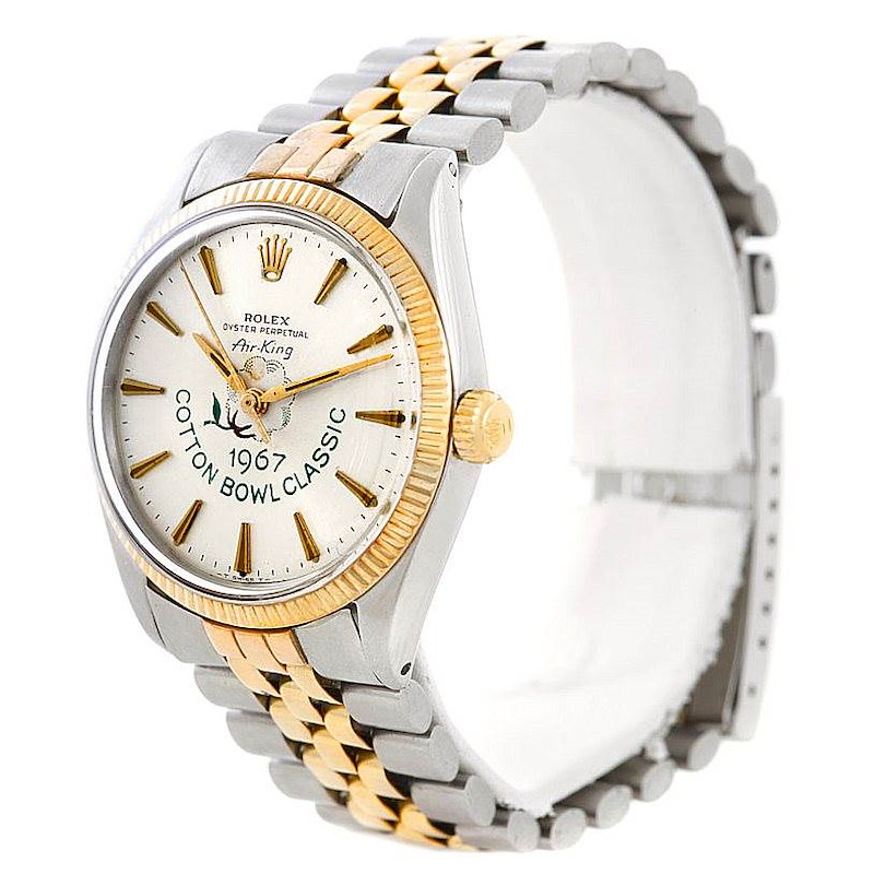 Rolex Airking Cotton Bowl Vintage Steel Yellow Gold Watch 5501 SwissWatchExpo