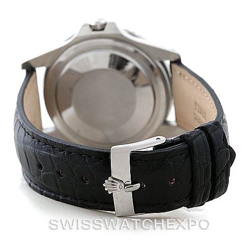 This image shows the back and strap of a Rolex Vintage Collection 1675 Men's Stainless Steel Black Dial 1675 Men's Stainless Steel Black Dial watch, including the clasp and case back.