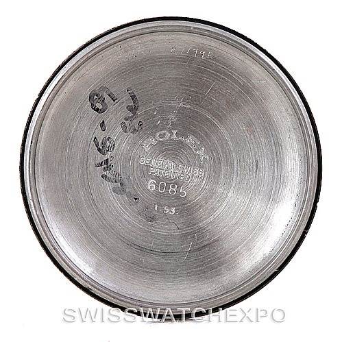 This image shows the inside case back of a Vintage Collection Rolex watch.