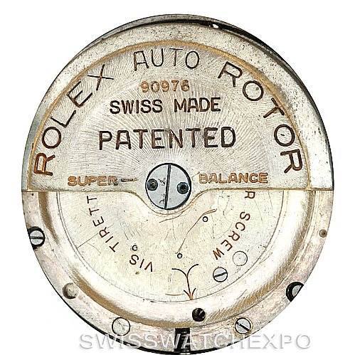 This is the case back of a Vintage Collection Rolex watch, featuring "Rolex Auto Rotor" inscriptions and "Swiss Made" details.