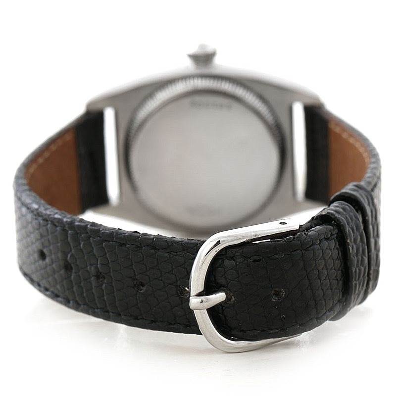 The image shows the back view of a Rolex Vintage Collection 3121 Men's Stainless Steel Brown Dial 3121 Men's Stainless Steel Brown Dial watch, highlighting the strap and buckle.