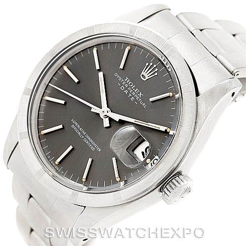The Rolex Vintage Collection 1501 Men's Stainless Steel Grey Dial 1501 Men's Stainless Steel Grey Dial watch is shown at an angle highlighting the dial, crown, and bracelet.